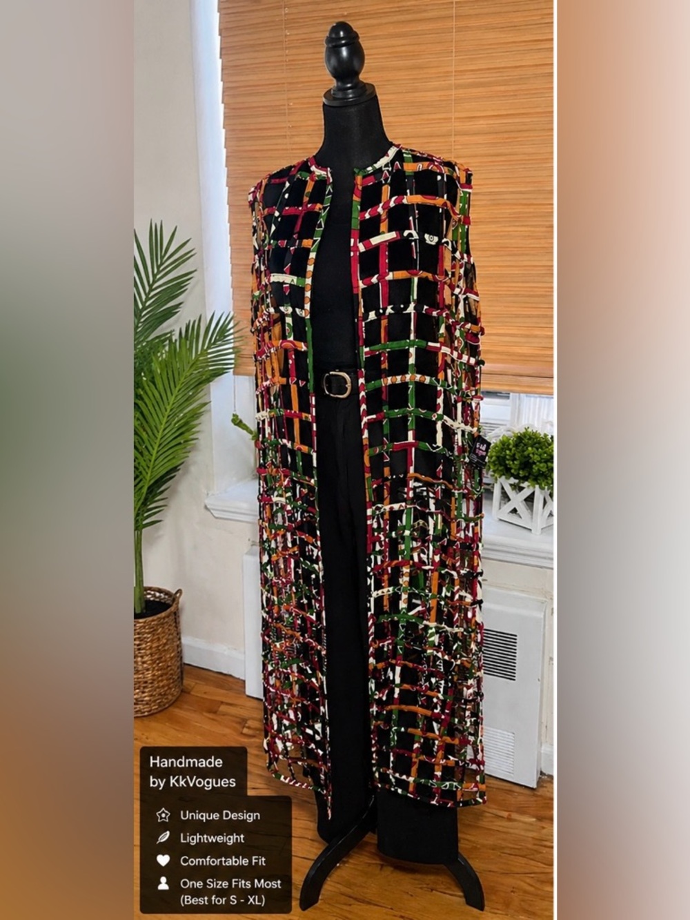 Luxury Handmade Ankara Maxi Duster Dress | Artisan African Wax Print | KKvogues